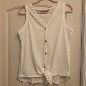 Sleeveless Tie-front Shirt